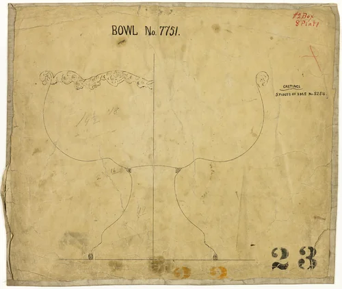 Design for Bowl No. 7751 by Tiffany and Company, print, 1883