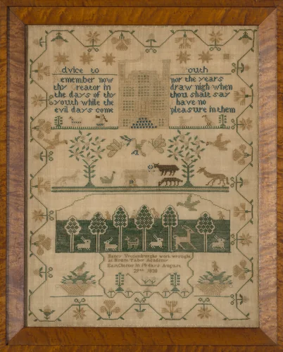 Sampler by Nancy Vredenburgh, textile, 1838