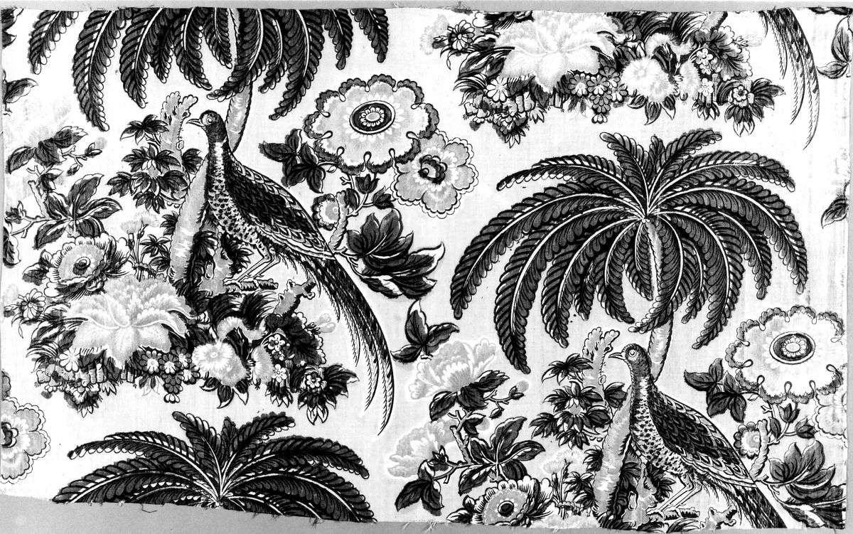 Panel by Bannister Hall Print Works, textile, 1805-1825