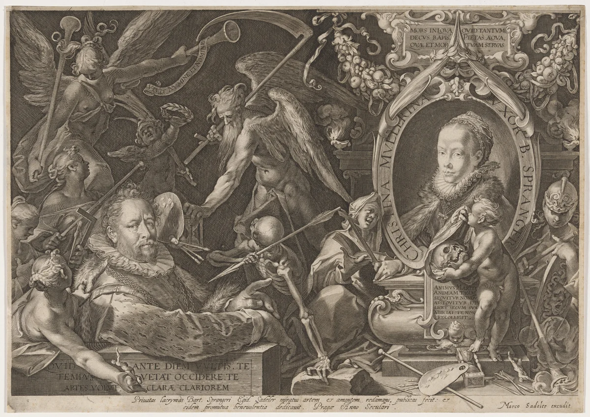 Bartholomew and Christina Spranger by Aegidius Sadeler II, print, 1570-1629
