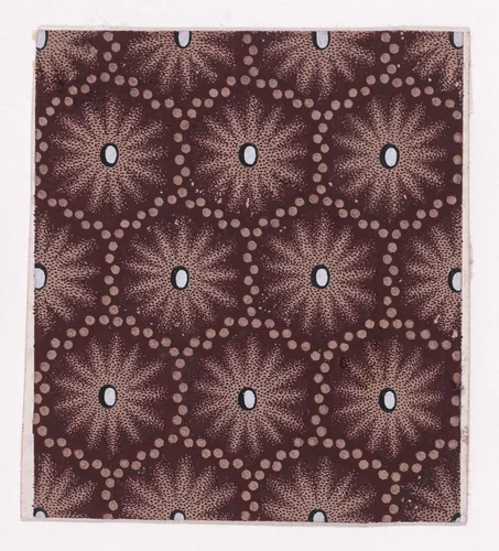 Textile Design with a Honeycomb Pattern of Garlands of Dots and Pearls over a Stippled Background by anonymous, drawing, 1840