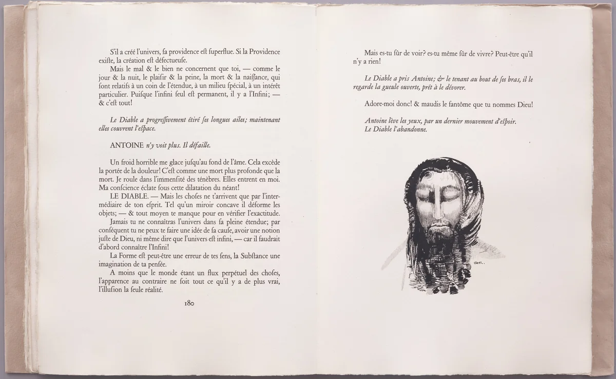 Tailpiece (page 181) from La Tentation de Saint-Antoine by Odilon Redon, illustrated book, 1910