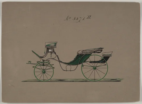 Design for Cabriolet or Victoria, no. 3571b by Brewster & Co., drawing, 1880