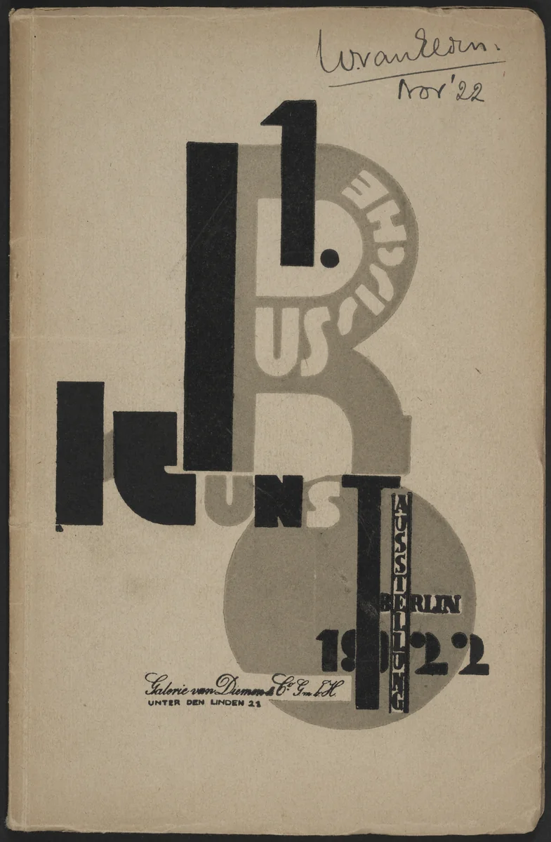 Erste russische Kunstausstellung (The First Russian Art Exhibition) by El Lissitzky, illustrated book, 1922