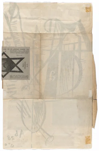 Untitled (Advertisement for Myself [Reklame für mich]) on poster designed by Raoul Hausmann for Dada Milchstrasse (Dada Milky Way) performance by Johannes Baader, drawing, 1920