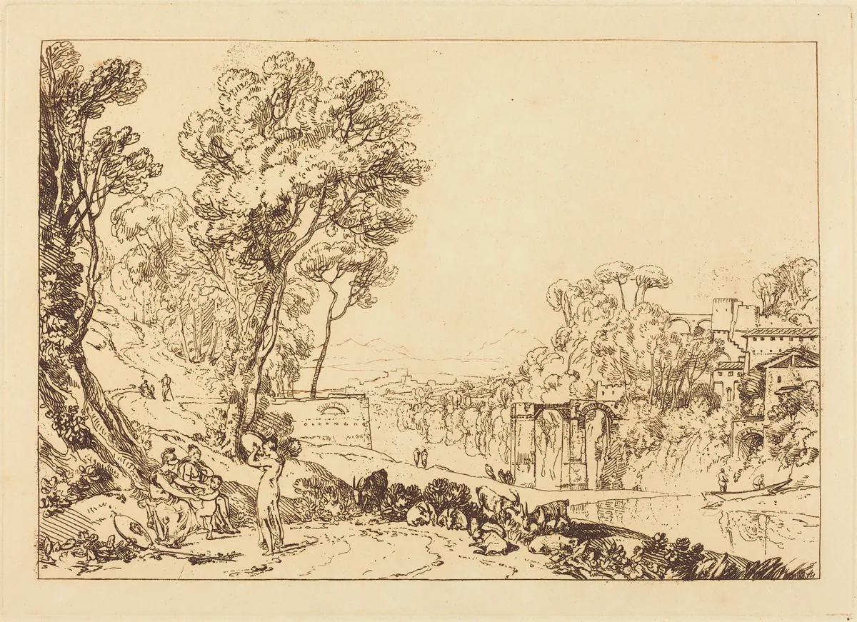 The Woman and Tambourine by Joseph Turner, print, 1807