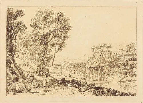 The Woman and Tambourine by Joseph Turner, print, 1807