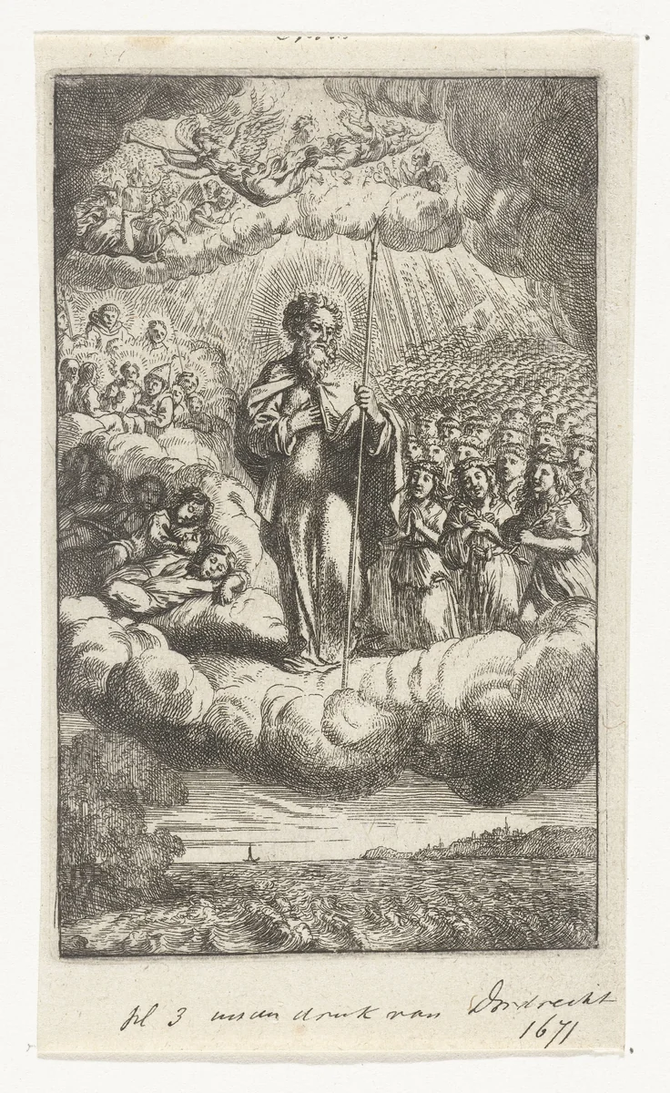 Heilige Thomas in de hemel by Samuel van Hoogstraten, print, 1648-1671