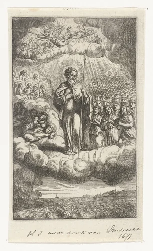 Heilige Thomas in de hemel by Samuel van Hoogstraten, print, 1648-1671