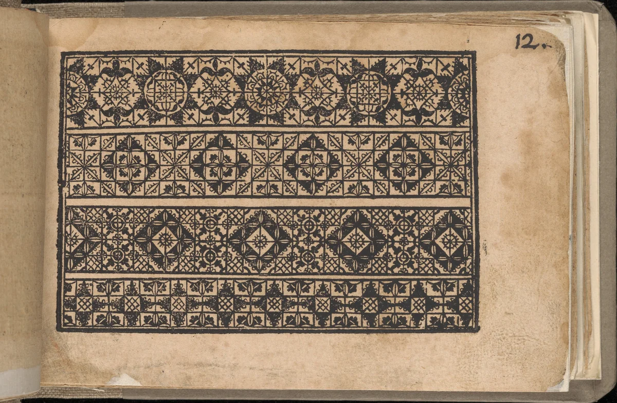 Schön newes Modelbuch (Page 12r) by Sigismundus Latomus, book, 1608