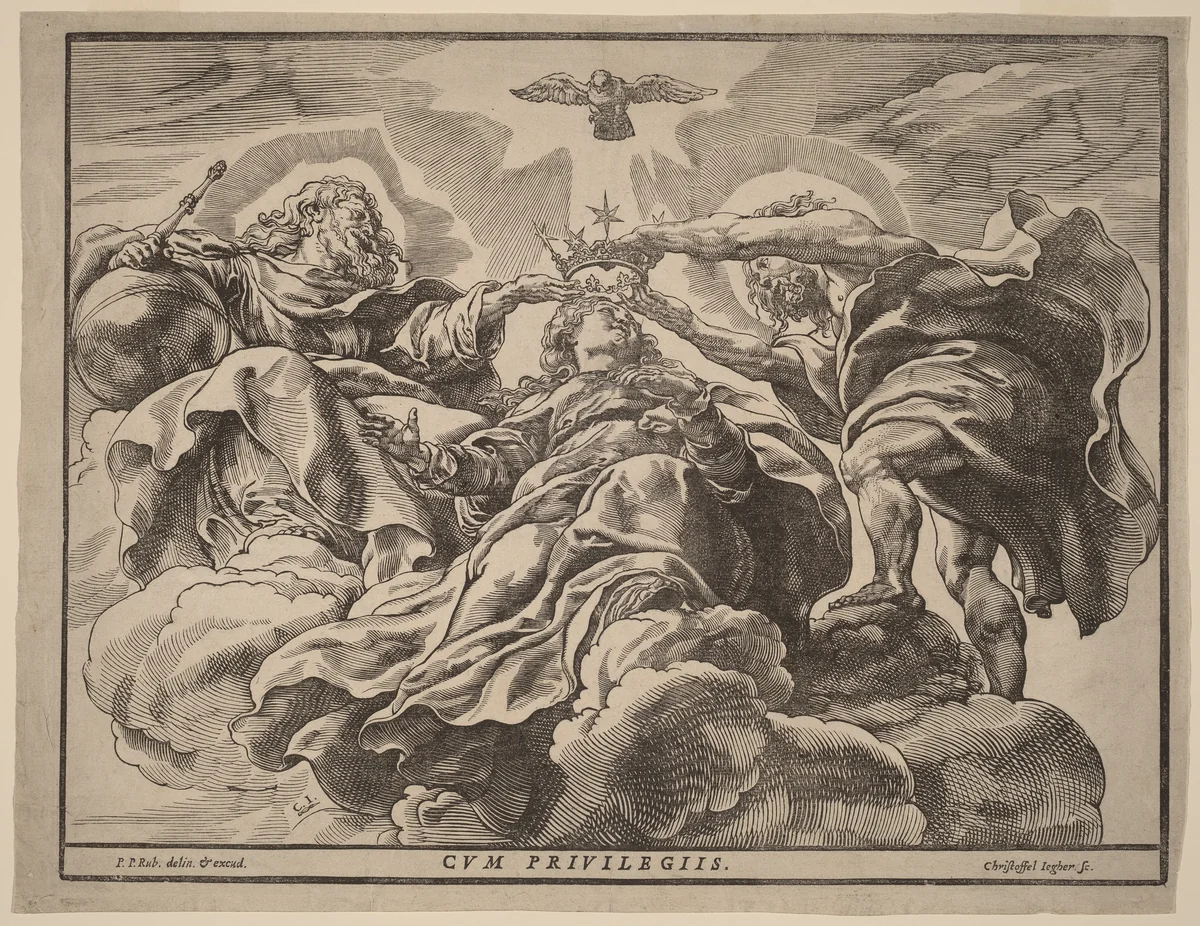 Coronation of the Virgin by Christoffel Jegher
Peter Paul Rubens, print, 1633