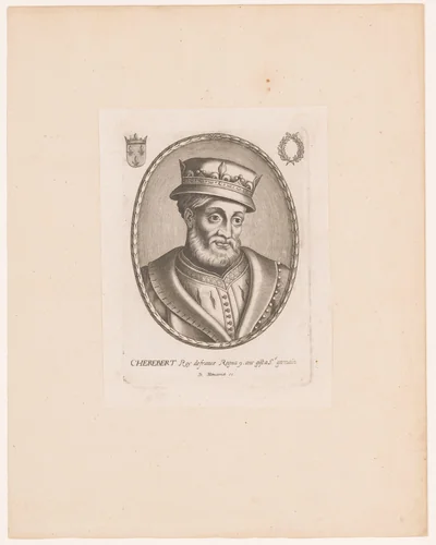 Portret van Charibert I by anonymous, print, 1610-1668