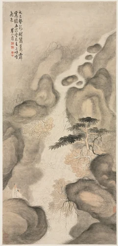 Nine Dragon Pool by Mei Qing, painting, 1690-1697
