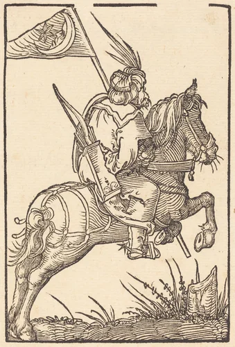 A Turkish Horseman by Hans Springinklee, print, 1442-1572