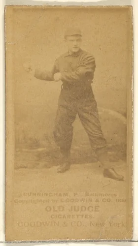 Cunningham, Pitcher, Baltimore Orioles, from the Old Judge series (N172) for Old Judge Cigarettes by Goodwin & Company, photograph, 1887-1890