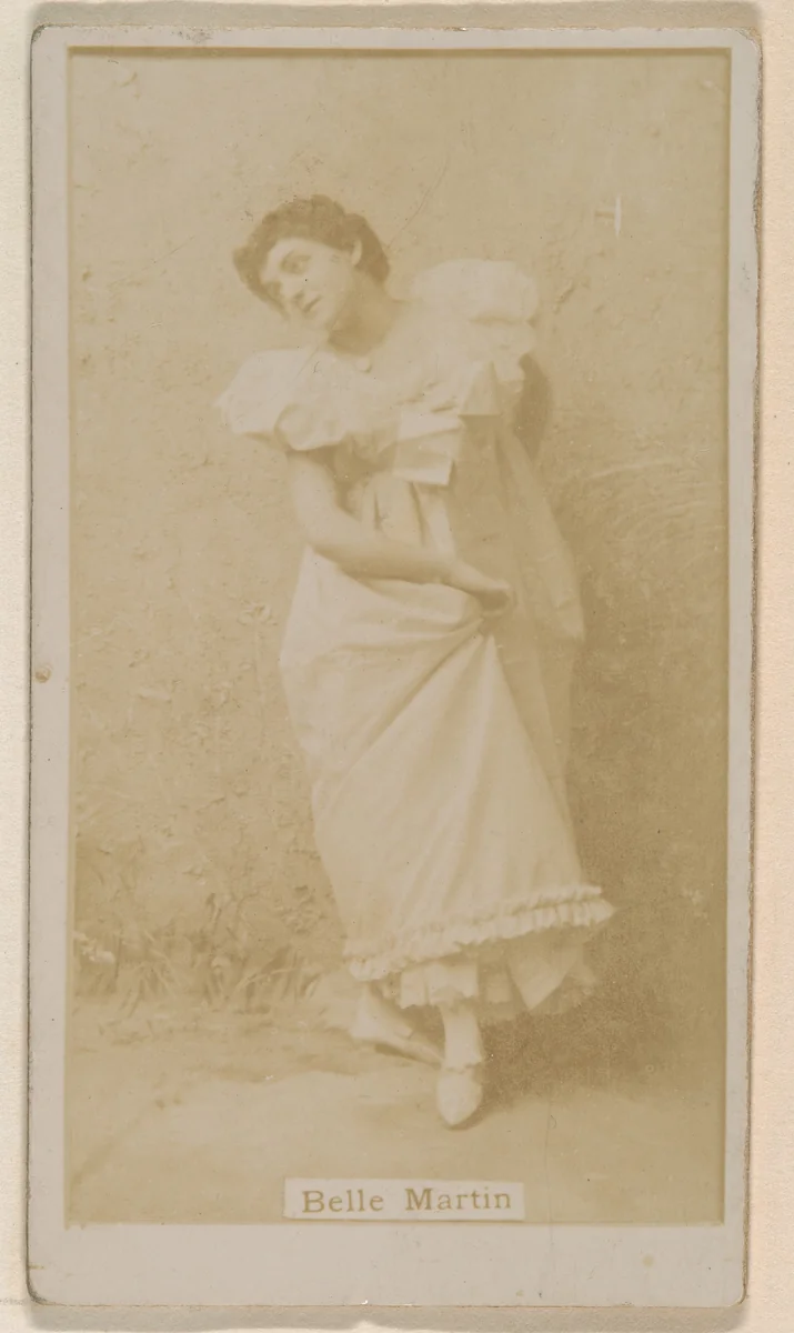 Belle Martin, from the Actresses series (N245) issued by Kinney Brothers to promote Sweet Caporal Cigarettes by Kinney Brothers Tobacco Company, photograph, 1890