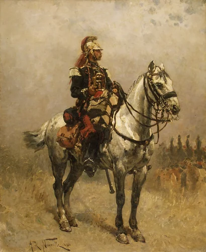 A Cavalryman by Alphonse Marie Adolphe de Neuville, painting, 1884