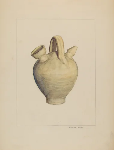 Pottery Jug by Michael J. Miceli, index of american design, 1937