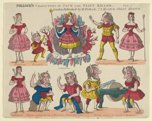Characters, from 'Jack the Giant Killer', Plate 2 for a Toy Theater by Benjamin Pollock, print, 1870-1890