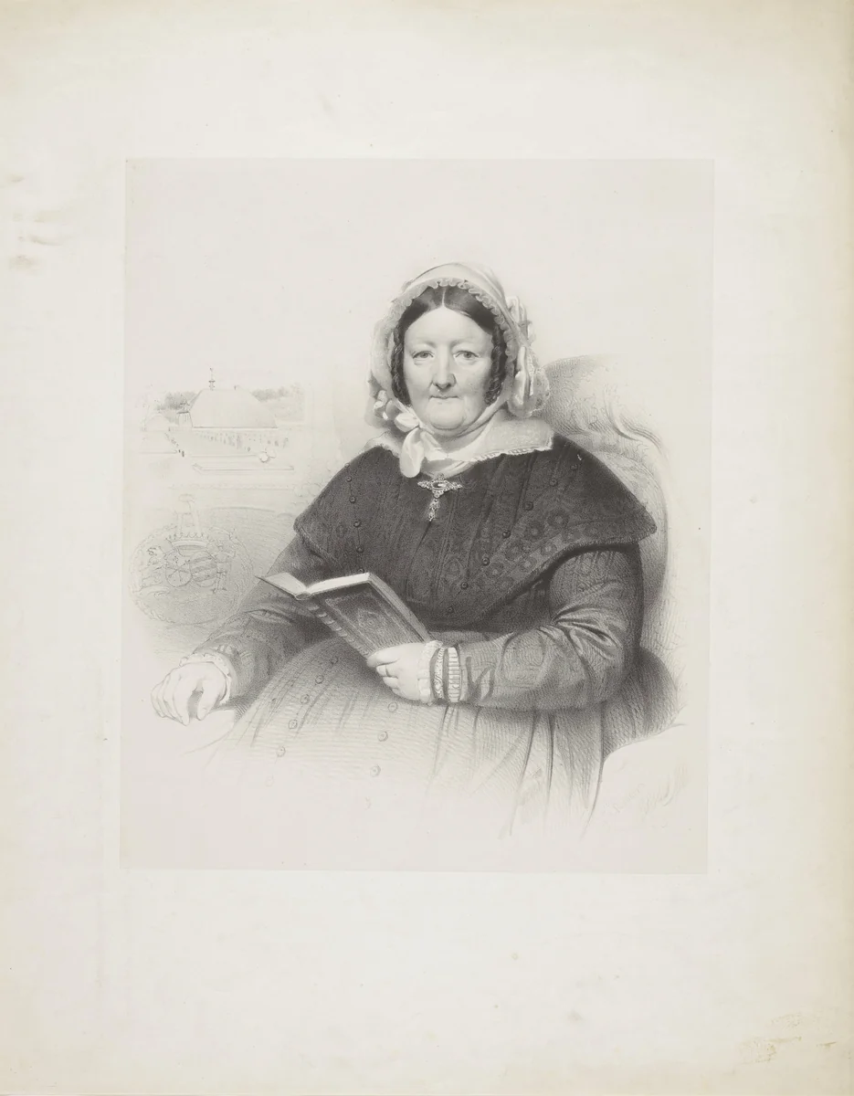 Portret van een onbekende oude vrouw by Wilhelmus Cornelis Chimaer van Oudendorp, print, 1832-1873
