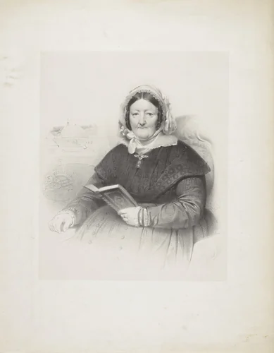 Portret van een onbekende oude vrouw by Wilhelmus Cornelis Chimaer van Oudendorp, print, 1832-1873