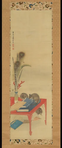 Rats on a Scholar’s Desk by Nagasawa Rosetsu (長澤蘆雪), painting, 1794-1795
