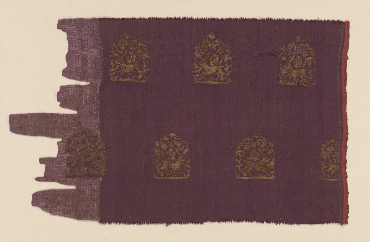Brocade with Hares by Unknown, textile, 1200-1350