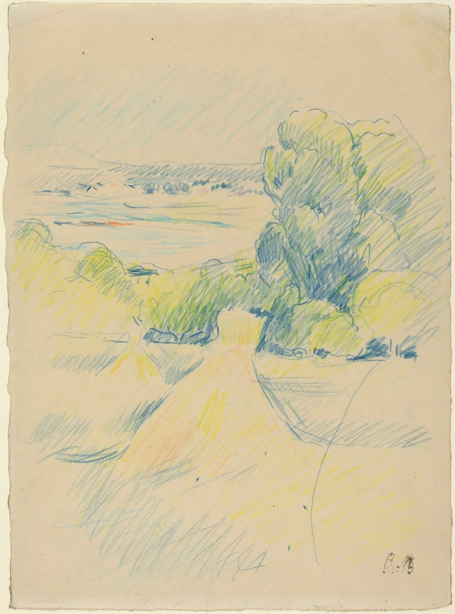 Landscape by Berthe Morisot, drawing, 1841-1895