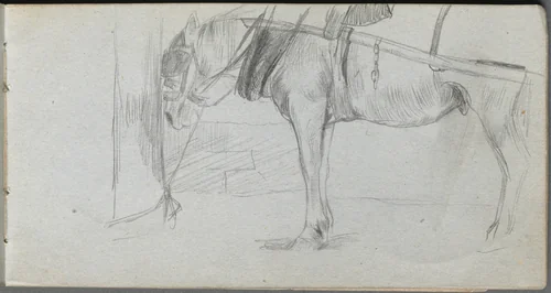 Sketchbook, page 06: Study of a Horse by Ernest Meissonier, book, 1860-1869