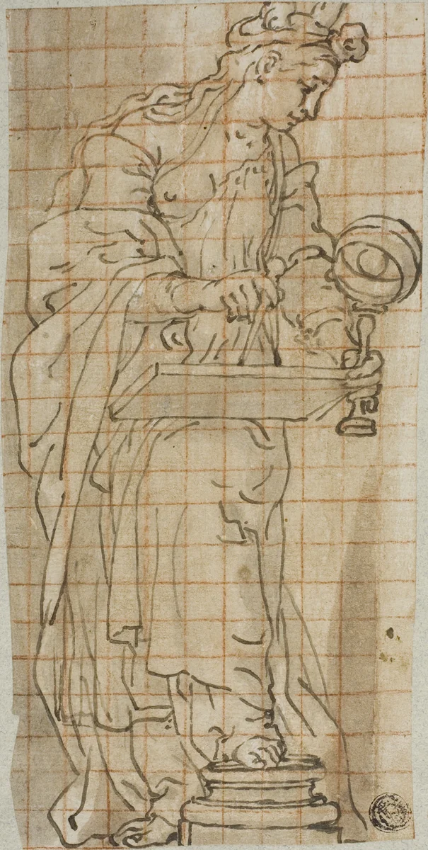 Allegory of Geometry by Andrea Lilio, drawing, 1595-1605