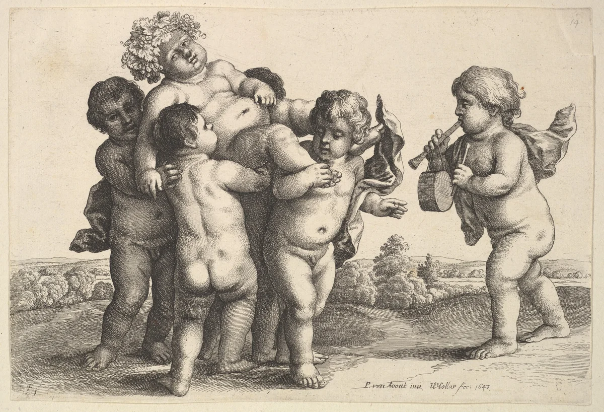 Six Boys by Wenceslaus Hollar, print, 1647