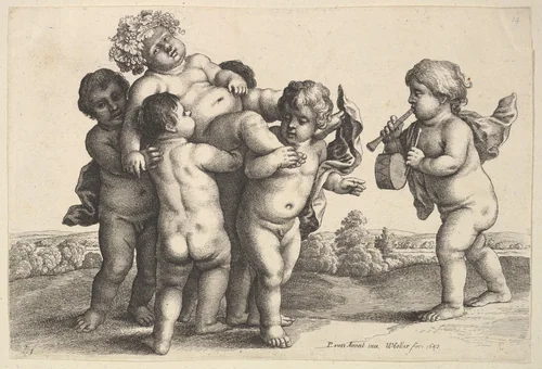 Six Boys by Wenceslaus Hollar, print, 1647