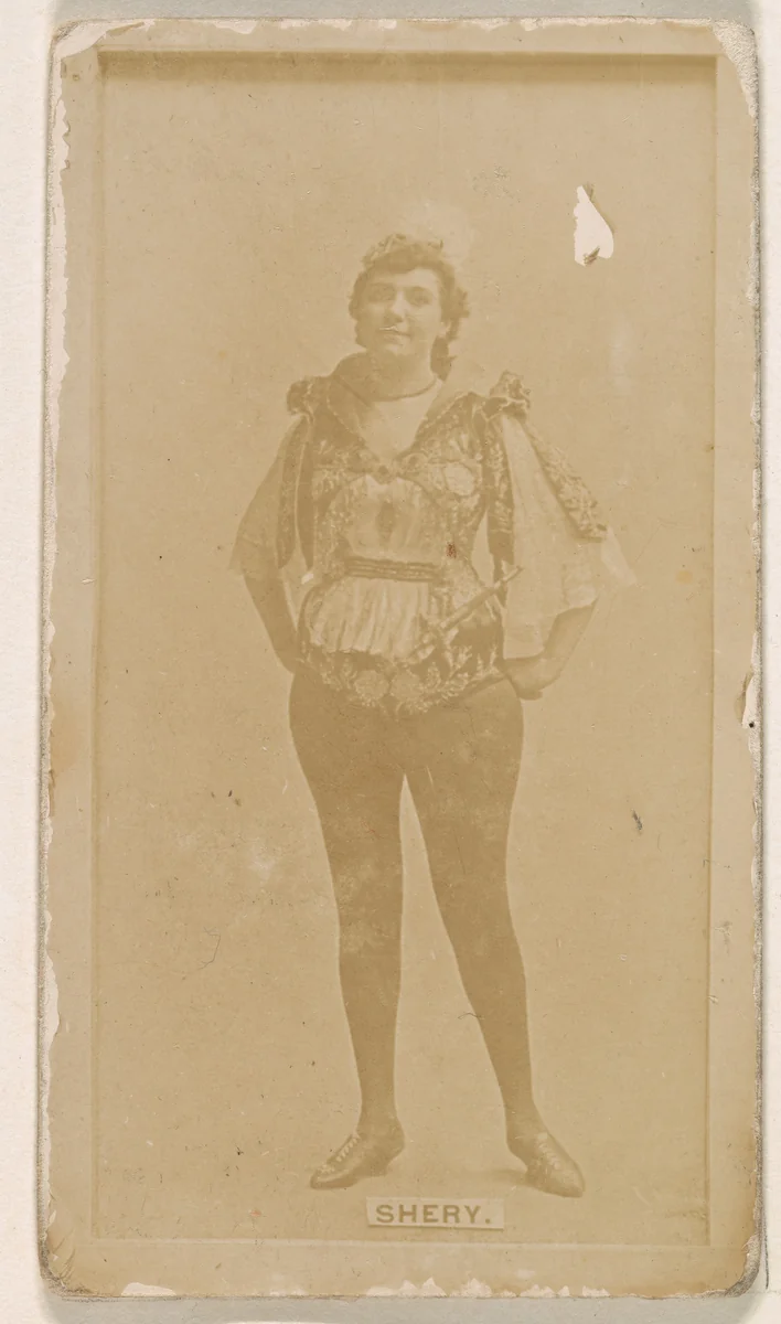 Mlle. Shery, from the Actresses series (N245) issued by Kinney Brothers to promote Sweet Caporal Cigarettes by Kinney Brothers Tobacco Company, photograph, 1890