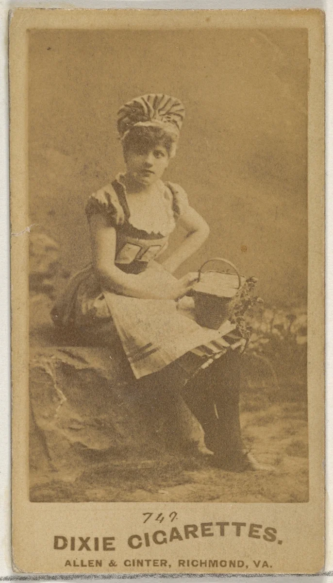 Card 749, from the Actors and Actresses series (N45, Type 7) for Dixie Cigarettes by Allen & Ginter, photograph, 1885-1891