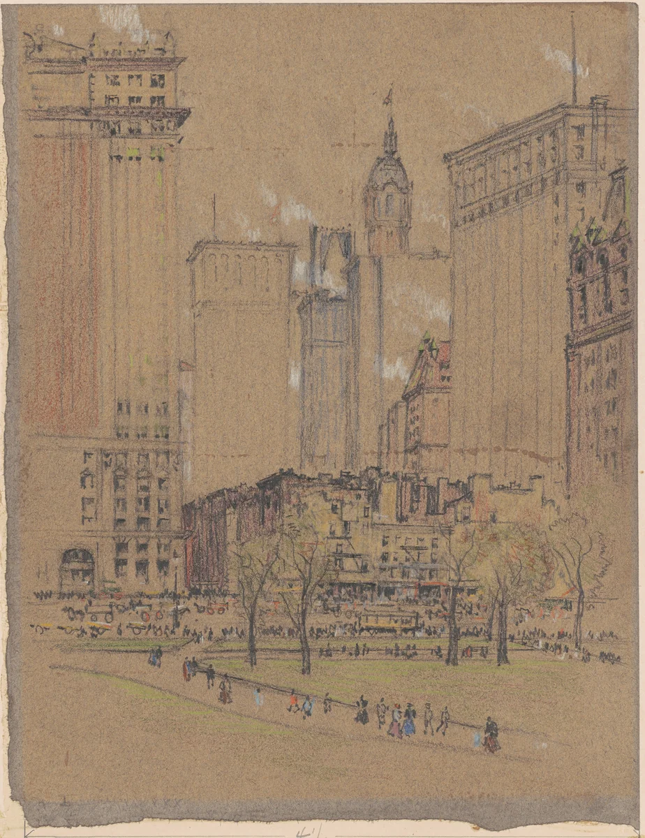 New York, the Old and the New by Joseph Pennell, drawing, 1905-1915