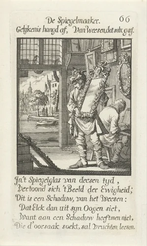 Spiegelmaker by Jan Luyken, print, 1694
