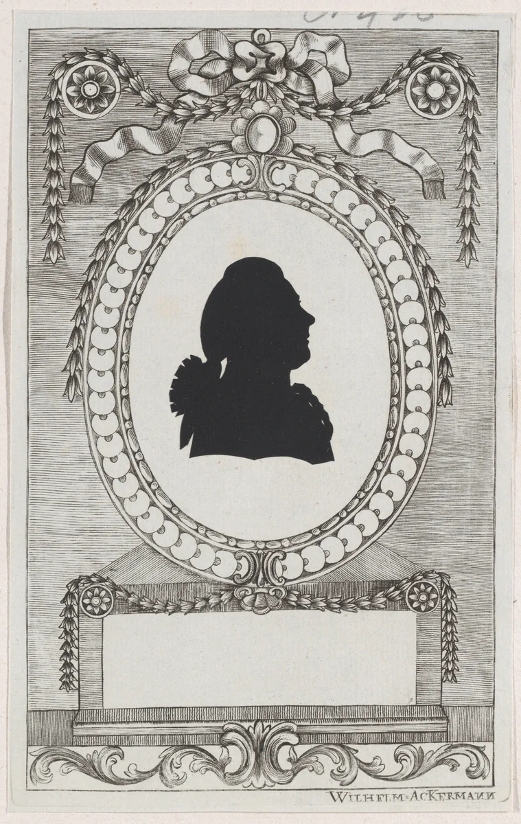Silhouette of Graf Leopold Kinigl by Wilhelm Ackermann, print, 1784-1834