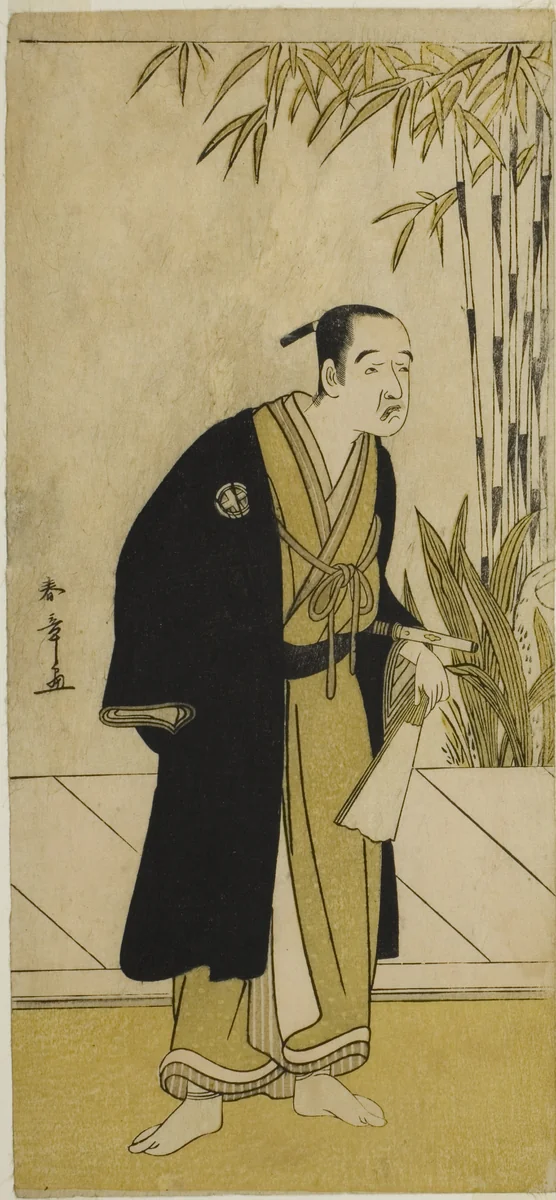 The Actor Otani Tomoemon I as Kajino Choan (?) in the Play Hono Nitta Daimyojin (?), Performed at the Morita Theater (?) in the Seventh Month, 1777 by Katsukawa Shunsho (勝川 春章), print, 1772-1782
