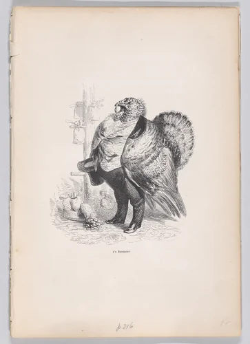 A Banker, from "Scenes from the Private and Public Life of Animals" by J. J. Grandville, print, 1832-1852
