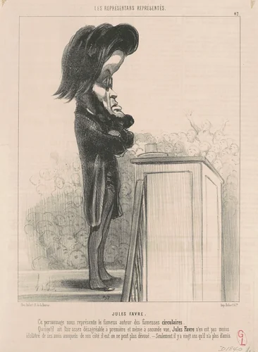 Jules Favre by Honoré Daumier, print, 1849