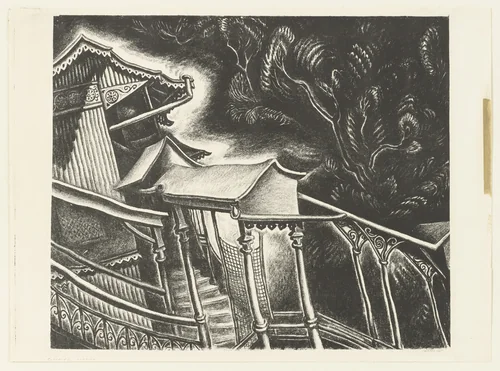Elevated Station by Wanda Gág, print, 1926