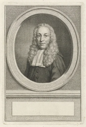 Portret van een onbekende man by Jacob Houbraken, print, 1708-1780
