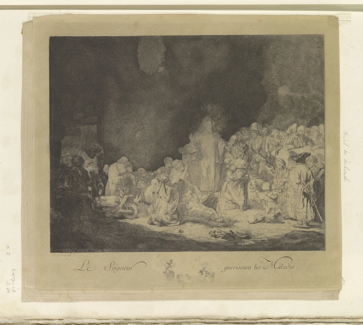 Predikende Christus (De Honderdguldenprent) by Jacques-Philippe Le Bas, book, 1717-1783