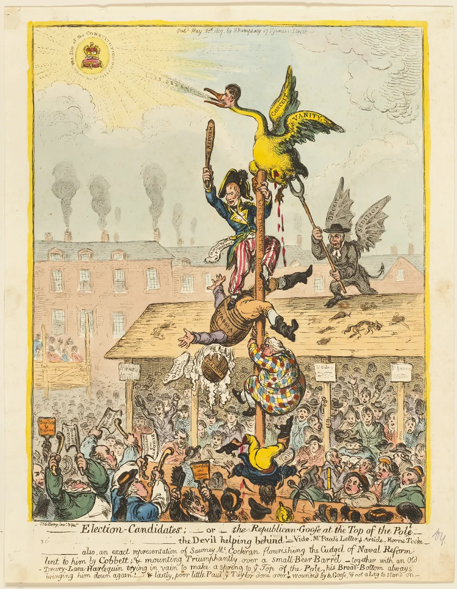 Election Candidates by James Gillray, print, 1807