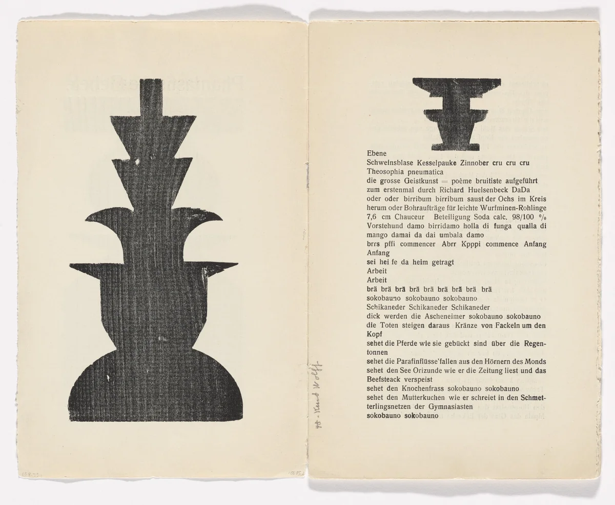 Headpiece (folio 2) from Phantastische Gebete (Fantastic Prayers) by Jean Arp, illustrated book, 1916