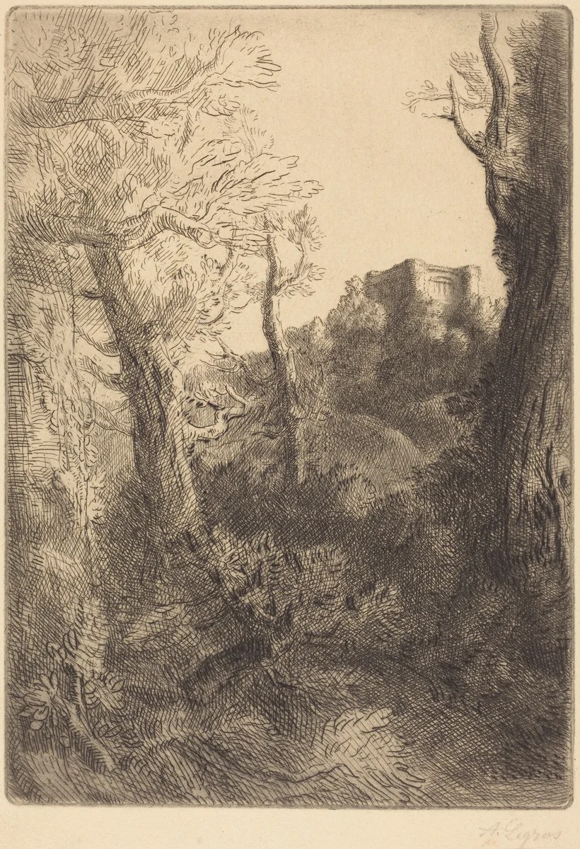 Landscape (Paysage) by Alphonse Legros, print, 1837-1911