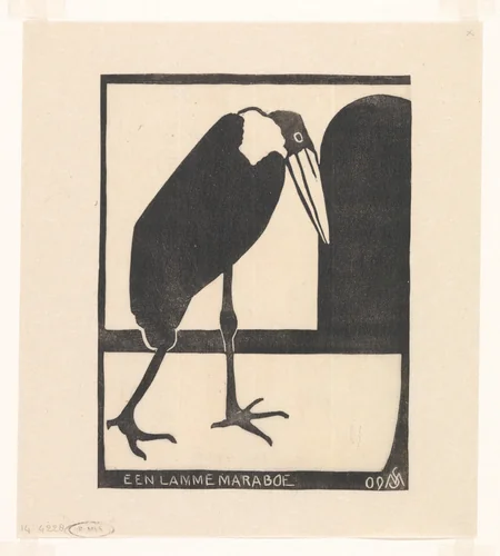 Een lamme maraboe by Samuel Jessurun de Mesquita, print, 1909