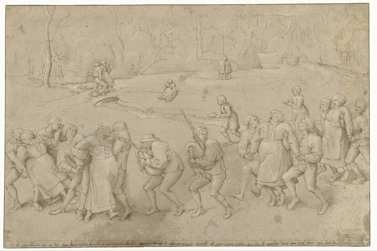Pelgrimage naar Molenbeek by anonymous, drawing, 1569