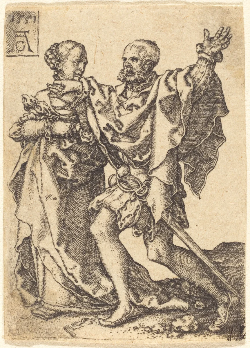 Dancing Couple by Heinrich Aldegrever, print, 1551