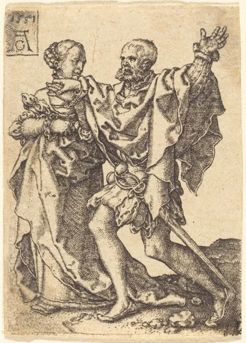 Dancing Couple by Heinrich Aldegrever, print, 1551